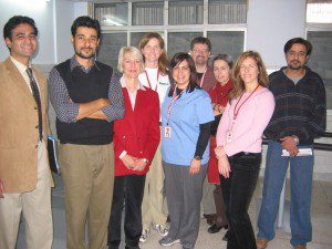 The CMAT Spinal Rehab team from Trillium hospital poses with colleagues from Holy Family Hospital in Rawalpindi. 