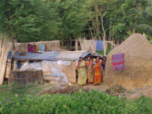 Displaced villages set up temporary camps on higher ground. 