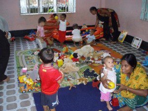 The Maria Cristina Foundation nursery provides childcare for working mothers, and provides women with employable skills and childcare workers. 