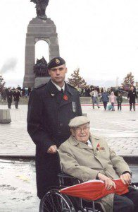 James Caddell and his Grandfather, both Canadian Forces veterans, at the War Memorial in Ottawa. 